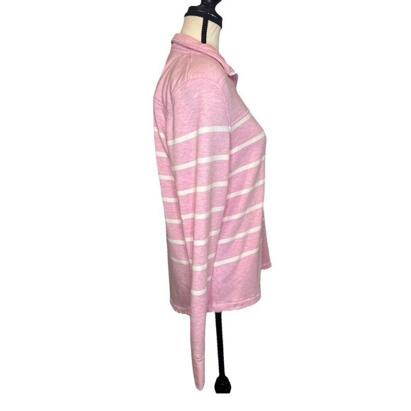 Vineyard Vines Womens Pink White Stripe 1/4 Zip Dreamcloth Shep Shirt Sz S Prep - Picture 4 of 10